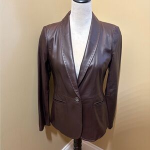 Talbots Dark Brown Leather Blazer